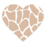 Giraffe Print Pattern in Beige. Heart Sticker
