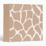 Giraffe Print Pattern in Beige. Vinyl Binder