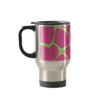 Giraffe Print Pattern in Bright Pink and Green. Coffee Mug