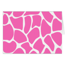 Giraffe Print Pattern in Bright Pink. Cards