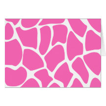Giraffe Print Pattern in Bright Pink. Cards