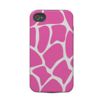Giraffe Print Pattern in Bright Pink. Tough Iphone 4 Covers
