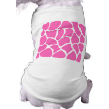 Giraffe Print Pattern in Bright Pink. Dog Tee