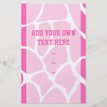 Giraffe Print Pattern in Bright Pink. Personalized Flyer