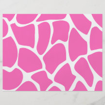Giraffe Print Pattern in Bright Pink. Full Color Flyer