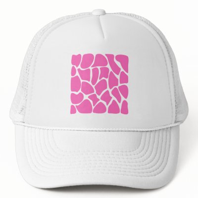 Giraffe Print Pattern in Bright Pink. Trucker Hat by Graphics_By_Metarla