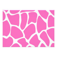 Giraffe Print Pattern in Bright Pink. Invites