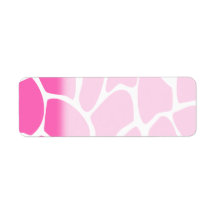 Giraffe Print Pattern in Bright Pink. Labels