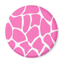 Giraffe Print Pattern in Bright Pink. Magnet