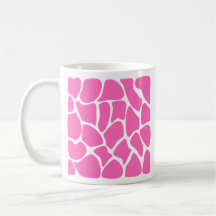 Giraffe Print Pattern in Bright Pink. Mugs