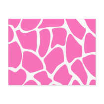 Giraffe Print Pattern in Bright Pink. Post Cards