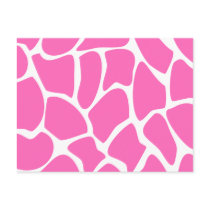Giraffe Print Pattern in Bright Pink. Post Cards