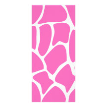 Giraffe Print Pattern in Bright Pink. Rack Card