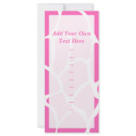 Giraffe Print Pattern in Bright Pink. Full Color Rack Card