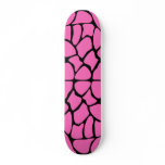 Giraffe Print Pattern in Bright Pink. Skateboard