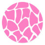 Giraffe Print Pattern in Bright Pink. Round Sticker