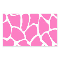 Giraffe Print Pattern in Bright Pink. Rectangle Stickers