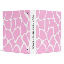 Giraffe Print Pattern in Candy Pink. Binders