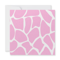 Giraffe Print Pattern in Candy Pink. Invitations
