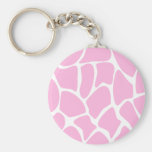 Giraffe Print Pattern in Candy Pink. Key Chain