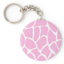 Giraffe Print Pattern in Candy Pink. Key Chain