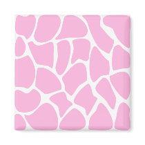 Giraffe Print Pattern in Candy Pink. Fridge Magnets