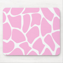 Giraffe Print Pattern in Candy Pink. Mousepad