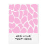 Giraffe Print Pattern in Candy Pink. Postcards