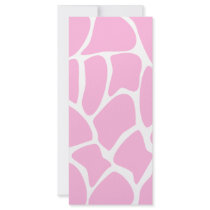 Giraffe Print Pattern in Candy Pink. Full Color Rack Card