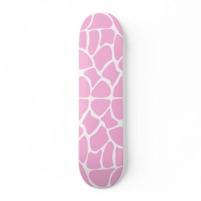 Giraffe Print Pattern in Candy Pink. Skate Decks by Graphics_By_Metarla