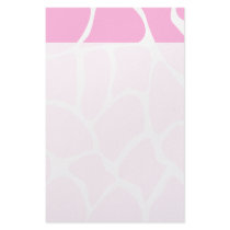 Giraffe Print Pattern in Candy Pink. Customized Stationery