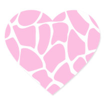 Giraffe Print Pattern in Candy Pink. Heart Stickers