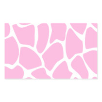 Giraffe Print Pattern in Candy Pink. Rectangular Sticker