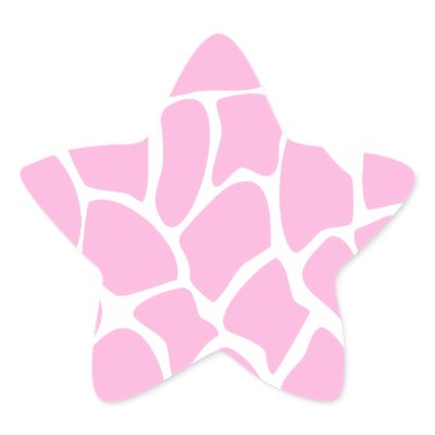 Giraffe Print Pattern in Candy Pink. Star Sticker by Graphics_By_Metarla