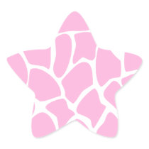 Giraffe Print Pattern in Candy Pink. Star Sticker