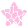 Giraffe Print Pattern in Candy Pink. Star Sticker