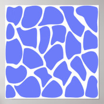 Giraffe Print Pattern in Cornflower Blue.