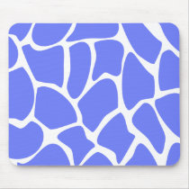 Giraffe Print Pattern in Cornflower Blue. Mousepads
