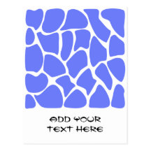 Giraffe Print Pattern in Cornflower Blue. Post Cards