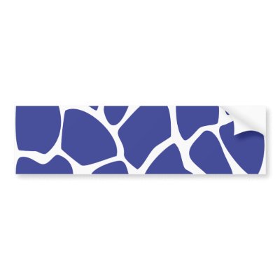 Giraffe Print Pattern in Dark Blue. Bumper Sticker by Graphics_By_Metarla