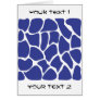 Giraffe Print Pattern in Dark Blue. Greeting Card