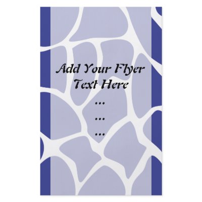 Giraffe Print Pattern in Dark Blue. Full Colour Flyer by Graphics_By_Metarla