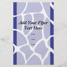 Giraffe Print Pattern in Dark Blue. Full Colour Flyer