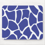 Giraffe Print Pattern in Dark Blue. Mouse Pad