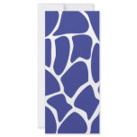 Giraffe Print Pattern in Dark Blue. Full Color Rack Card