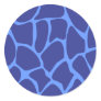 Giraffe Print Pattern in Dark Blue. Round Stickers