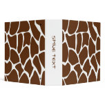 Giraffe Print Pattern in Dark Brown. Binder