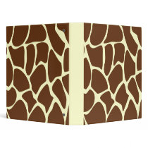 Giraffe Print Pattern in Dark Brown. Vinyl Binder