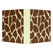 Giraffe Print Pattern in Dark Brown. Vinyl Binder