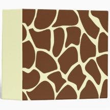 Giraffe Print Pattern in Dark Brown. Binder